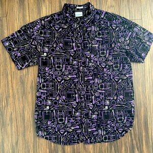Columbia Mens Button Down Print Shirt Mens Medium